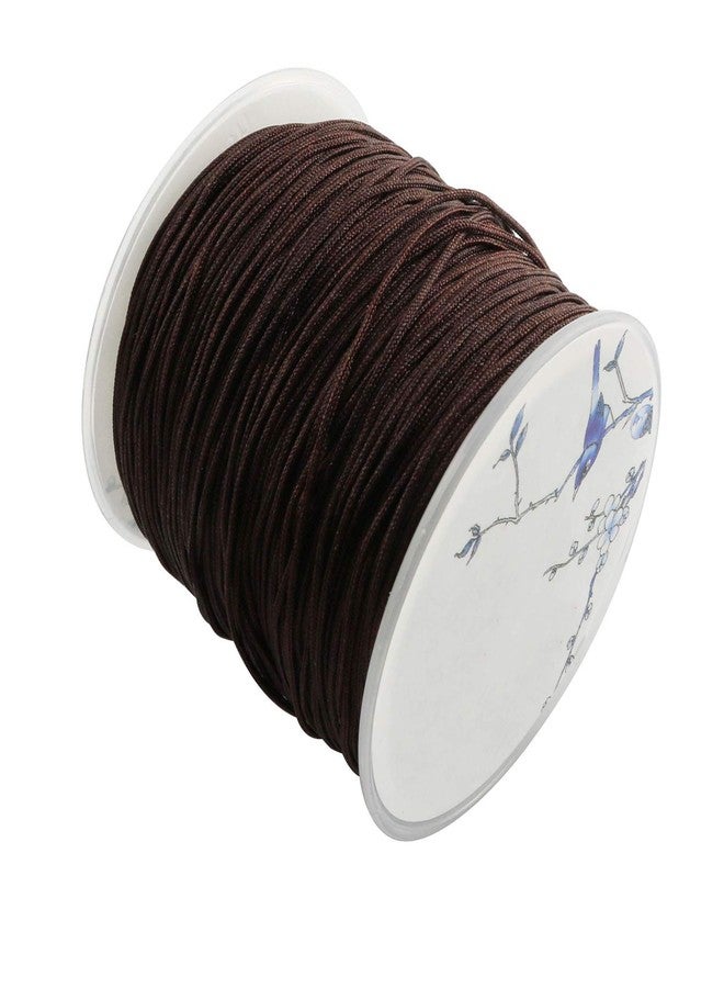 Tegg Nylon Beading Cord 1Roll 0.8mm 100m Chinese Knotting Silk Cord String Thread Beading Rope Brown - Image 2