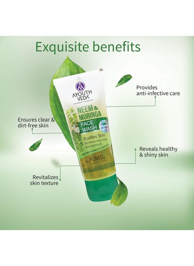 AYOUTHVEDA Neem & Moringa Skin Purifying Face Wash For Acne & Pimples | Remove Excess Oil & Pulls Out Deep-Seated Dirt & Impurities (Pack Of 2: 50G Each)  - Image 2