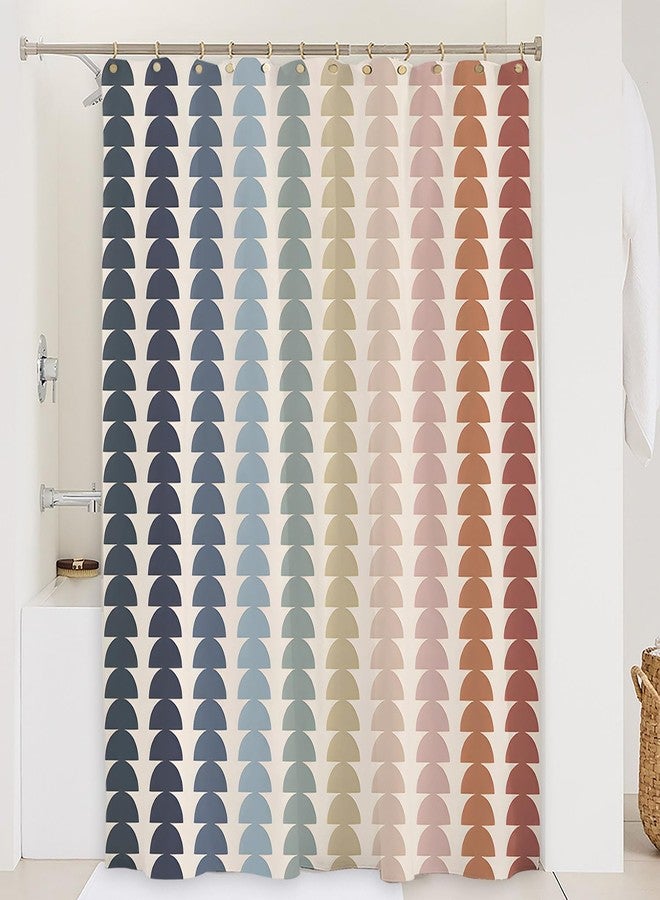 De-Mediocre Vintage Rainbow Boho Shower Curtain Kids Neutral Mid-Century Modern Art Bath Curtain Sets 72x72inch Waterproof and Fabric for Bathroom - Image 3