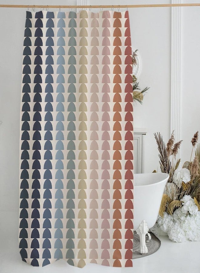 De-Mediocre Vintage Rainbow Boho Shower Curtain Kids Neutral Mid-Century Modern Art Bath Curtain Sets 72x72inch Waterproof and Fabric for Bathroom - Image 1