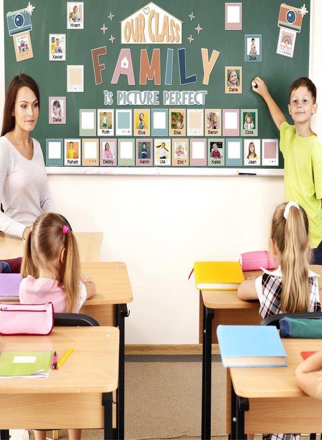 Watersay 52 Pcs Boho Bulletin Board Decor for Classroom, Our Class is a Family Picture Frame Bulletin Board Set for Teachers Chalkboard School Home Door Decor - Image 4