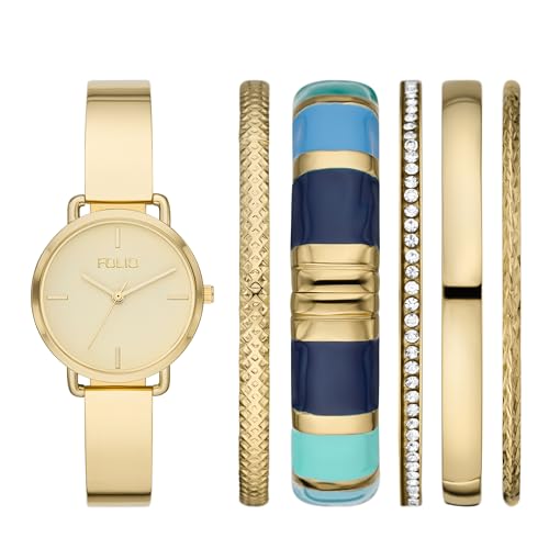 Folio Women's Three-Hand Gold-Tone Alloy Watch Gift Set - Image 1