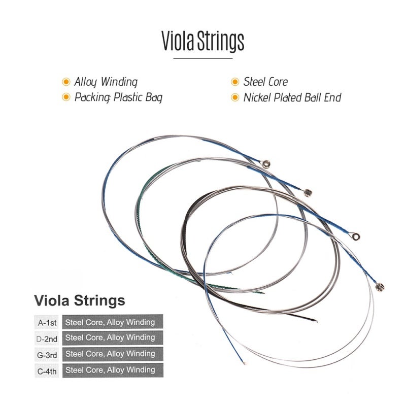 Alice A903 Universal Full Set (A-D-G-C) Viola Strings Steel Core Alloy Winding, 4pcs/set - Image 5