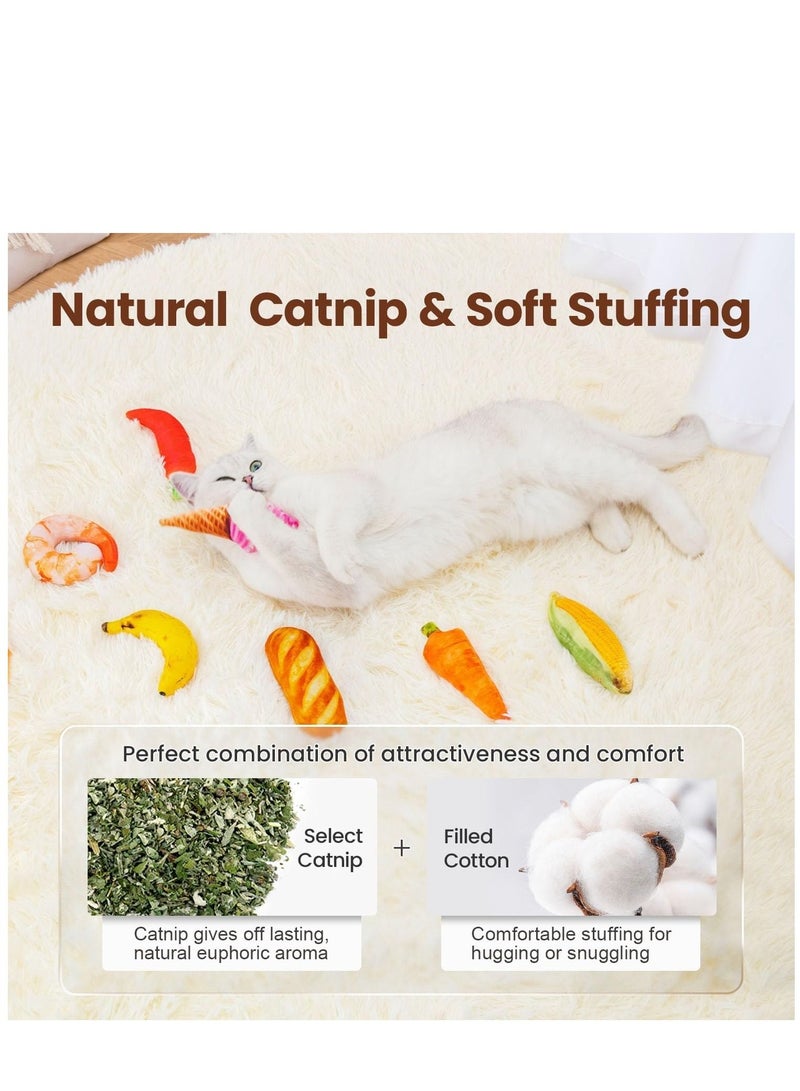 KASTWAVE Cat Toys Days of The Week Food Style Catnip Toys 7Pcs Interactive Bite Resistant for Relieving Kittens Boredom for All Breeds - Image 2