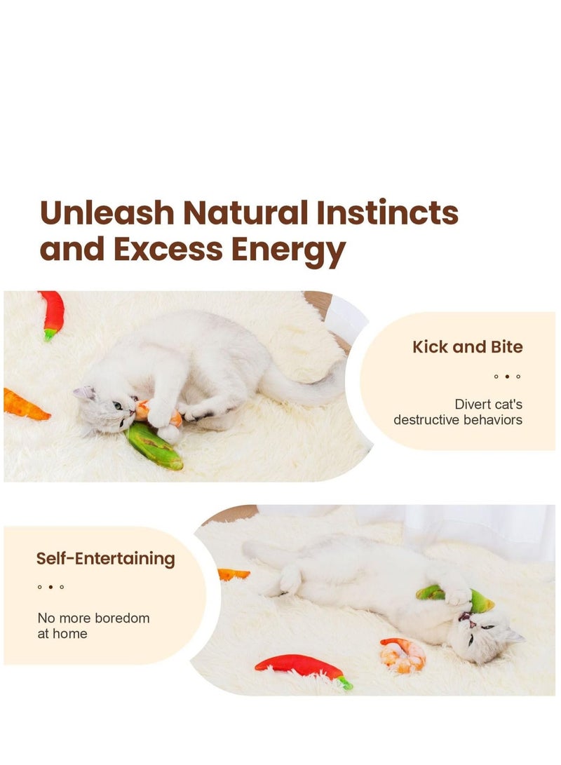 KASTWAVE Cat Toys Days of The Week Food Style Catnip Toys 7Pcs Interactive Bite Resistant for Relieving Kittens Boredom for All Breeds - Image 3