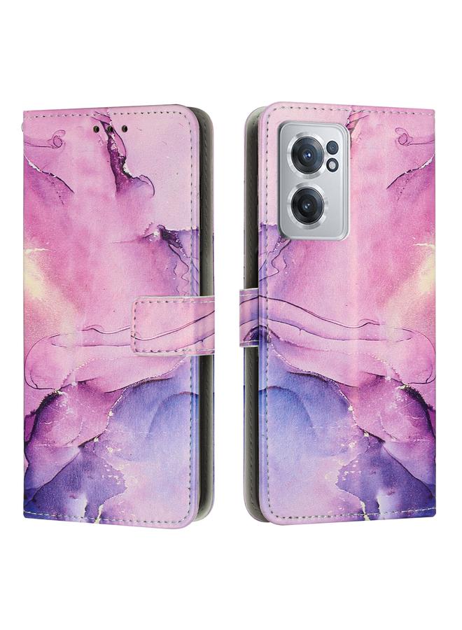 اس-توب جراب لهاتف OnePlus Nord CE 2 5G مصنوع من الجلد بنمط رخامي مطلي - Image 1