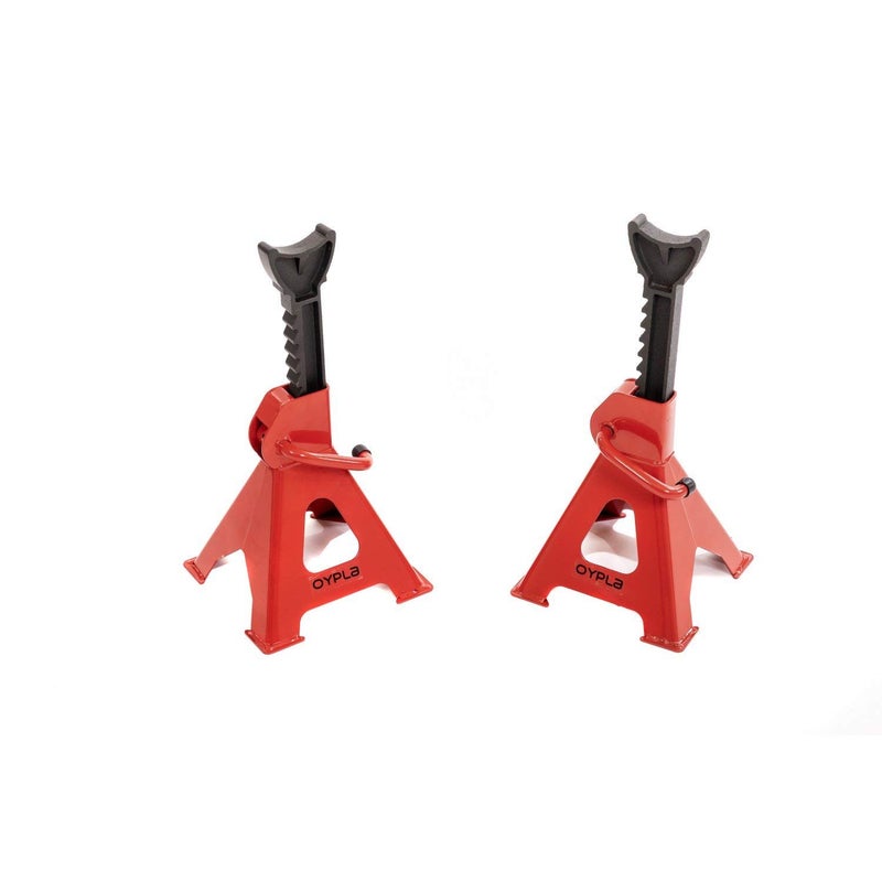 Generic Oypla 3 Ton Heavy Duty Ratchet Jack Lifting Axle Stands - Set of 2  - Image 2