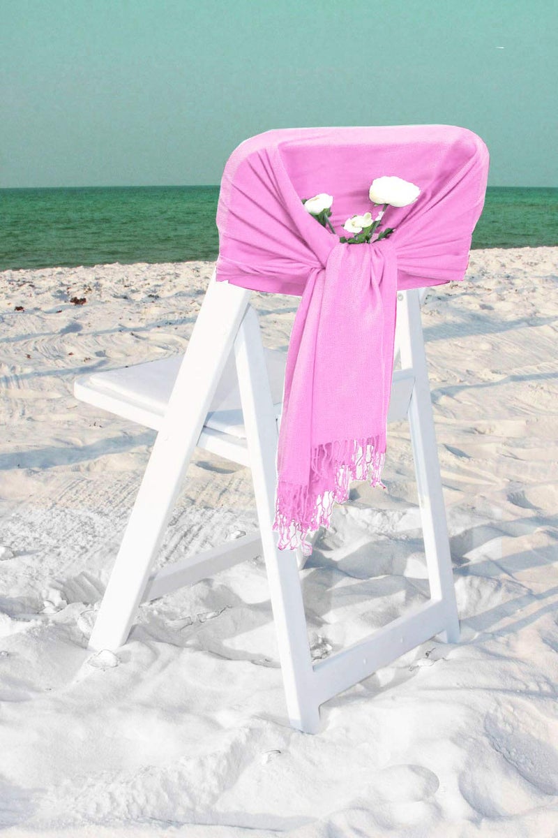 Sakkas Large Soft Silky Pashmina Shawl Wrap Scarf in Solid Colors - Blush Pink - Image 3