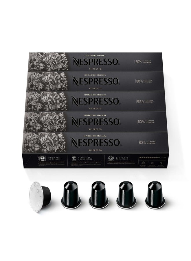 Nespresso Capsules OriginalLine, Ristretto Decaffeinato, Dark Roast Coffee, 50 Count Coffee Pods, Brews 0.85oz - Image 1