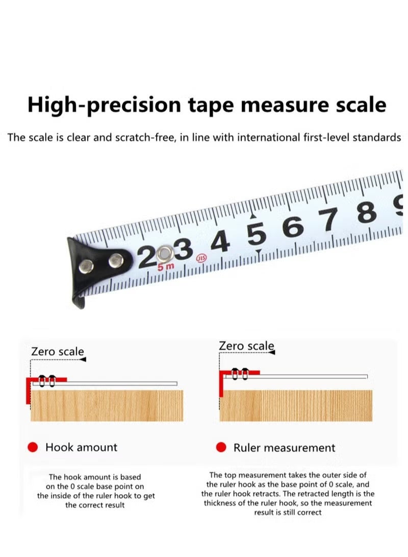 NOYAFA 2 in 1 Digital Laser Tape Measure, 197Ft/60M Laser Measurement & 16Ft/5M Measuring Tape with AutoLock and Audio Prompt, Measuring Area Volume, M/in/Ft Unit, Laser Distance Meter with LCD Display - Image 5