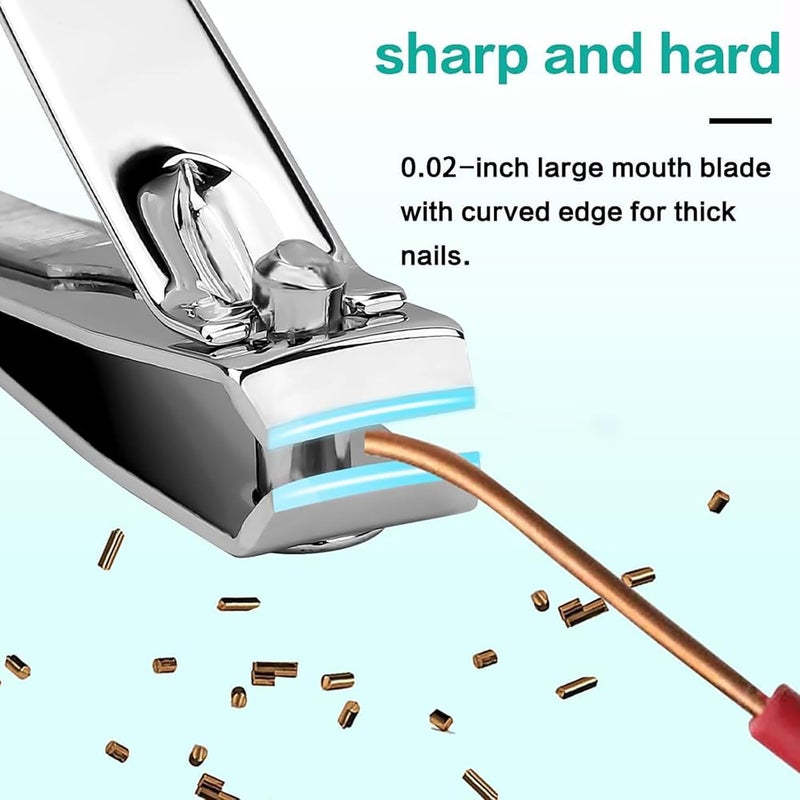 ToolHouse 2 Piece Nail Clippers Set, Stainless Steel Fingernail Clippers, with Nail File, Sharp Nail Cutters for Men, Women, Seniors, and Kids (Silver) - Image 5