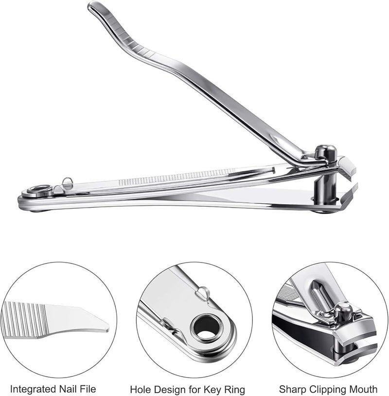 ToolHouse 2 Piece Nail Clippers Set, Stainless Steel Fingernail Clippers, with Nail File, Sharp Nail Cutters for Men, Women, Seniors, and Kids (Silver) - Image 2