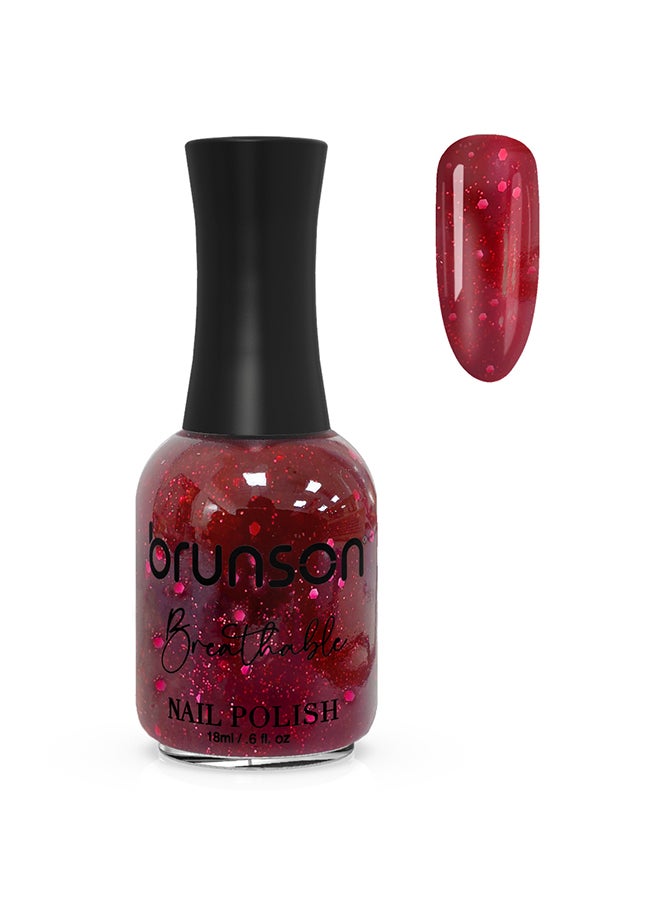 brunson طلاء أظافر قابل للتنفس طلاء أظافر حلال مناسب للوضوء سريع الجفاف نباتي طويل الأمد وسهل التقشير 18 مل BH271