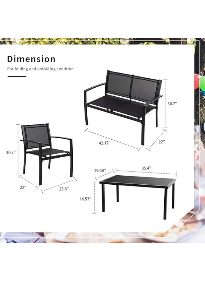 Anovara Outdoor Furniture Balcony Furniture 4 Pieces Garden Outdoor Furniture Set include 3 Chairs and 1 Coffee Table - pzsku/Z65B8F28C07320518BCE5Z/45/_/1737016166/a5e893ac-6a19-41f2-b5ab-1660b91840ac