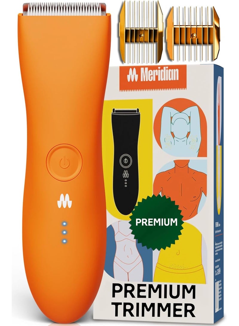Meridian The Trimmer Premium - Body Hair Trimmer & Electric Shaver for Men and Women for Pubic Hair, Chest, Legs & Bikini Line, Waterproof & Rechargeable, Blaze - Image 1