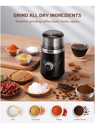 SHARDOR Adjustable Coffee Grinder Electric Spice Grinder Coffee Bean Grinder Espresso Grinder with 1 Removable Stainless Steel Bowl Black - view 4