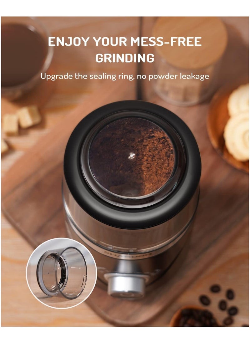 SHARDOR SHARDOR Adjustable Coffee Grinder Electric Spice Grinder Coffee Bean Grinder Espresso Grinder with 1 Removable Stainless Steel Bowl Black  - Image 5