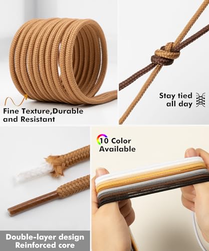 Handshop 2 Pairs Round Boots Shoelaces 4 MM Athletic Replacement Shoe Laces 30-63” Shoestrings For Running Sporting Walking Black 114 - Image 4