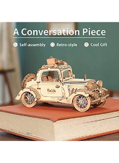 Rolife 3D Wooden Puzzles Retro Car Model Collectibles Wooden Model Kits For Adults Desk Toys Display Gift For Boys/Girls (Vintage Car)  - Image 2