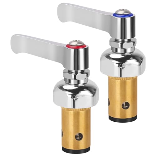 TNROTED Hot and Cold Side Handle Stem Assembly Brass Spindle Assembly Replacement Fit for All TS Faucet Valve Replace 00271340 00271440 - Image 1