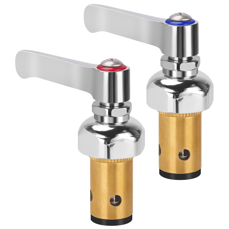 TNROTED Hot and Cold Side Handle Stem Assembly Brass Spindle Assembly Replacement Fit for All TS Faucet Valve Replace 00271340 00271440 - Image 2