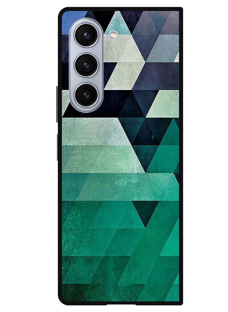 Theodor Protective Case Anti Scratch Shock Proof Bumper Cover For Samsung Galaxy Z Fold 5 Triangle Seacolor Pattern - Image 1