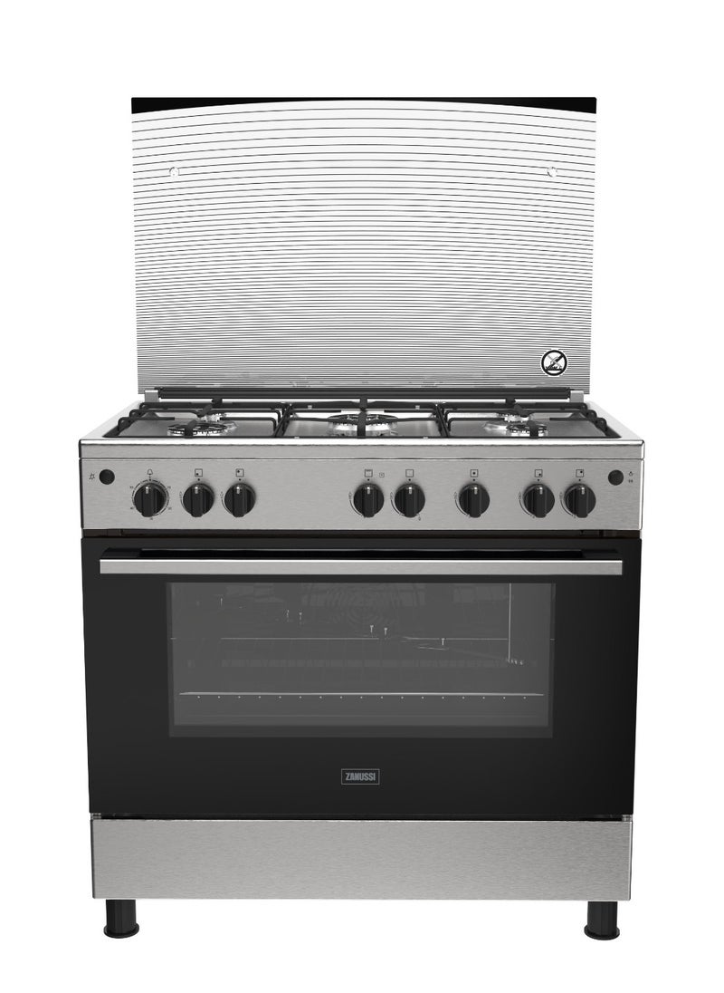 ZANUSSI Steelplus 5-burner cooker with gas oven hob - ZCG922A6XB 