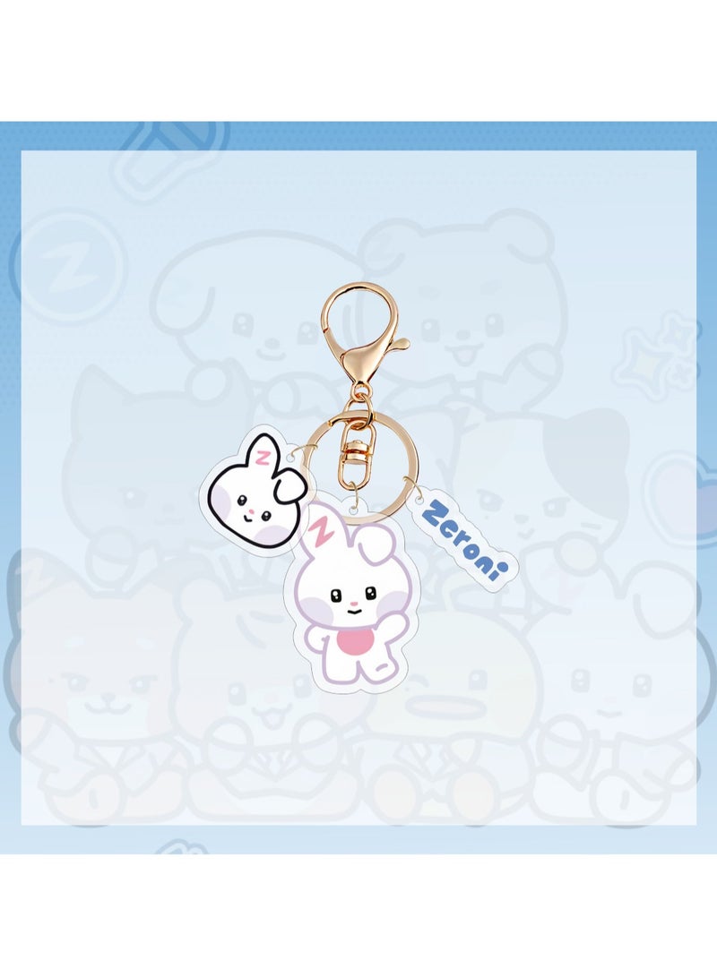 general ZEROBASEONE - 10 Pieces Cartoon Acrylic Keychain, Cute Animal Keychain, Clear Logo, KPOP ZB1, Backpack Accessories, Gift Keychain - Image 3