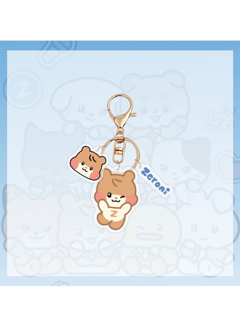 general ZEROBASEONE - 10 Pieces Cartoon Acrylic Keychain, Cute Animal Keychain, Clear Logo, KPOP ZB1, Backpack Accessories, Gift Keychain - Image 5