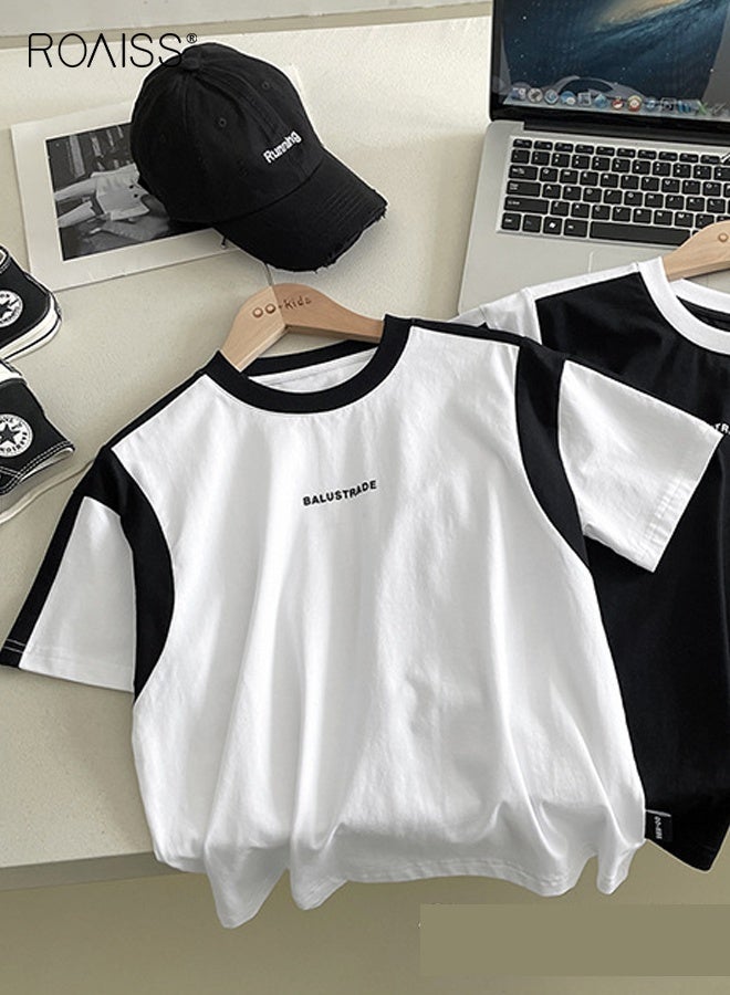 roaiss Boys Summer T-shirt, Short Sleeve Round Neck Tops, Stylish Unique T shirt for Boys, Suitable for Daily Wear or Any Occasion - Image 3