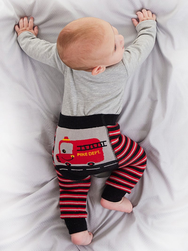 Denokids Firefighter Baby Boy Body Tights-Pants Set  - Image 4