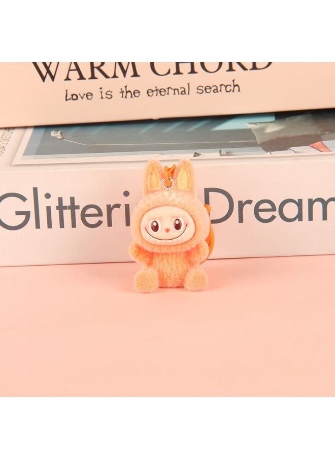 NIBEMINENT Creative Flocking LABUBU Keychain Pendants, Cute Resin Accessory Figurines And Gifts 