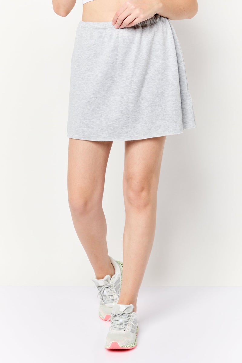 Aerie تنورة ميني هاذر للنساء، رمادي - Image 1