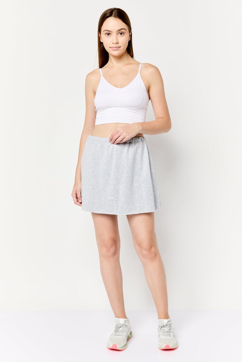 Aerie تنورة ميني هاذر للنساء، رمادي - Image 2