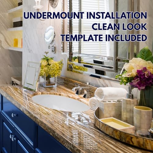 Nantucket Sinks UM-15x12-W Oval Ceramic Sink – 15"x12" Undermount Bathroom Sink for Bath Vanity, Small White Bowl, High-Gloss Vitreous China, Scratch & Stain Resistant – Great Point Collection - Image 3