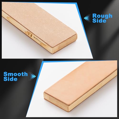 Angerstone Oversize Double Sided Leather Strop Kit(3" Knife Stropping Leather）with Ergonomic Handle - Knife Strop for Sharpening Knives, Wood Carving Chisels, Buffing Compound Included - Image 3