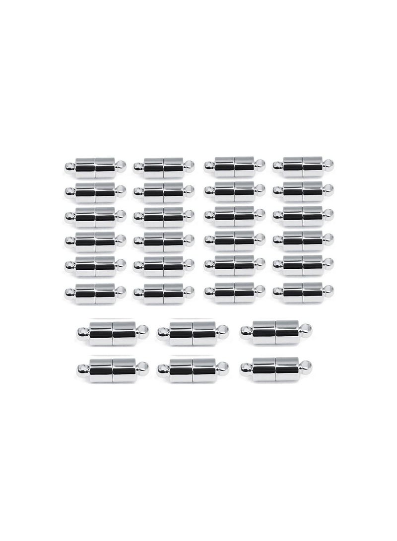 GGOOT 30 Pieces Jewelry Buckle Post Circular Connector Bracelet Extender Lock Buckle for Bracelet Necklace Making (silver) - Image 1