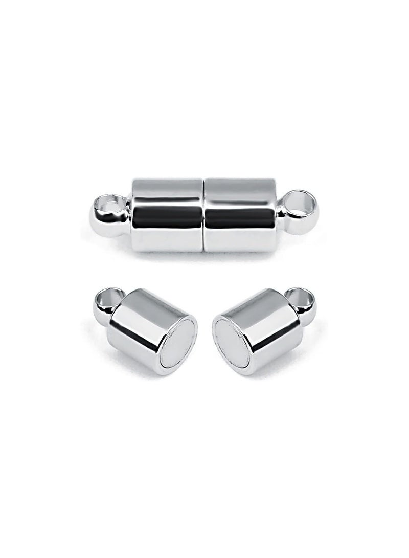 GGOOT 30 Pieces Jewelry Buckle Post Circular Connector Bracelet Extender Lock Buckle for Bracelet Necklace Making (silver) - Image 5