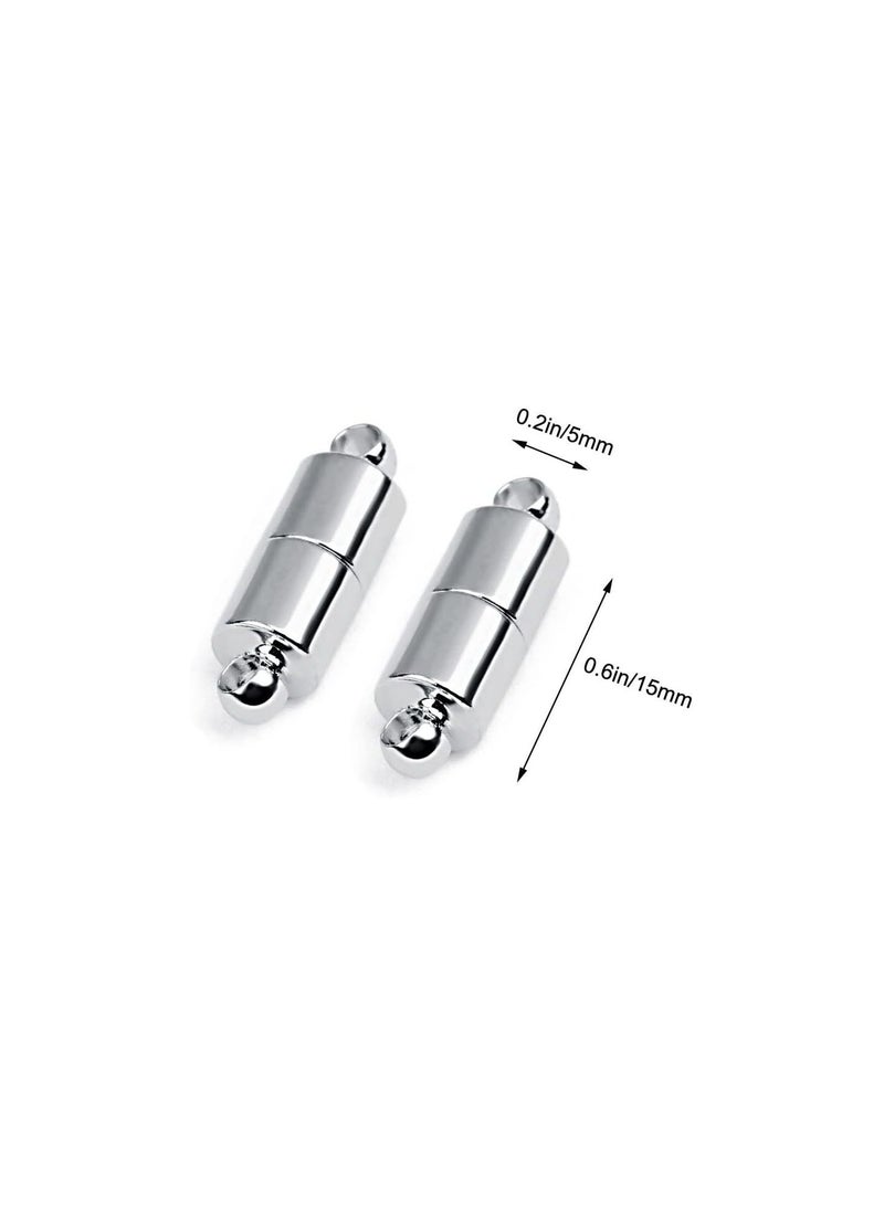 GGOOT 30 Pieces Jewelry Buckle Post Circular Connector Bracelet Extender Lock Buckle for Bracelet Necklace Making (silver) - Image 4