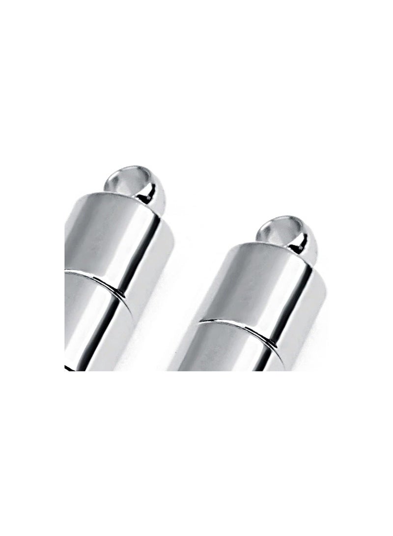 GGOOT 30 Pieces Jewelry Buckle Post Circular Connector Bracelet Extender Lock Buckle for Bracelet Necklace Making (silver) - Image 3