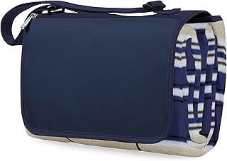 ONIVA - a Picnic Time brand ONIVA - a Picnic Time brand ONIVA - a Picnic Time Brand Outdoor Picnic Blanket Tote XL, Blue Stripe  - Image 1