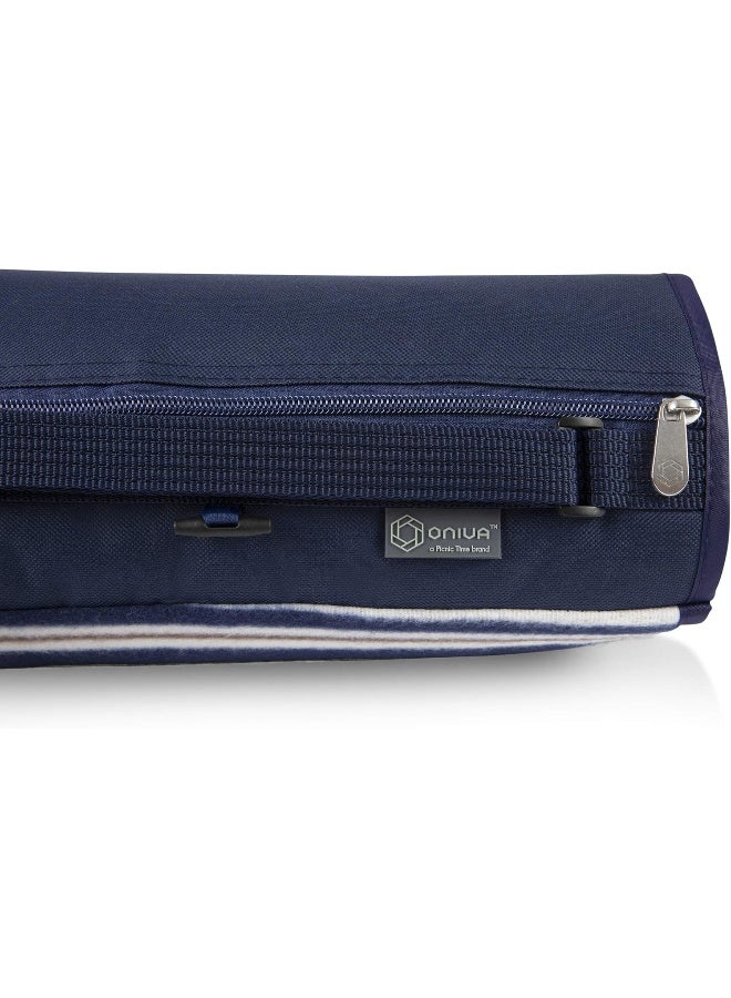 ONIVA - a Picnic Time brand ONIVA - a Picnic Time brand ONIVA - a Picnic Time Brand Outdoor Picnic Blanket Tote XL, Blue Stripe  - Image 5