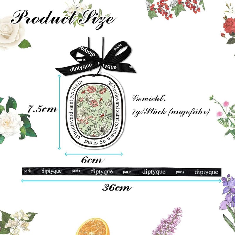 10PCS Car Air Fresheners Hanging Sachets, Odor Eliminator, Alcohol-Free, Botanical Fruite Fragrance Cotton Pendants with Ribbon, for Bathroom, Bedroom, Cars, Wardrobe - Image 5