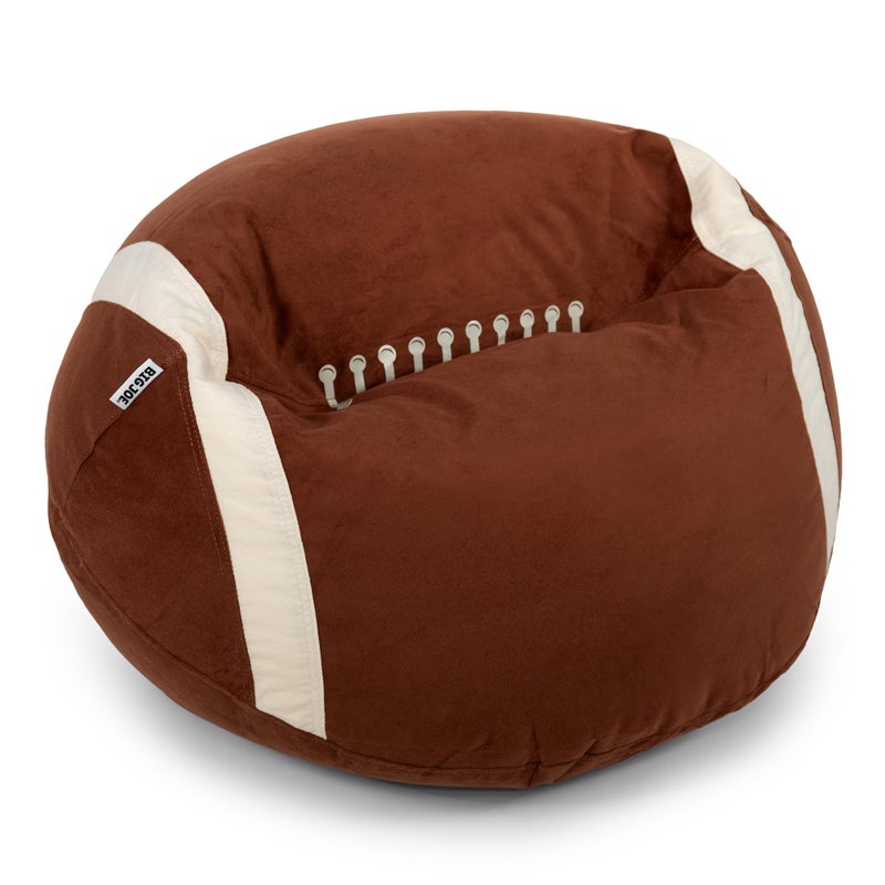 Big Joe Sports Ball Child-Sized Bean Bag Chair for Kids, Football Plush, Ultra-Soft Lightweight Polyester Blend, 2.5 Foot Refillable - Image 1