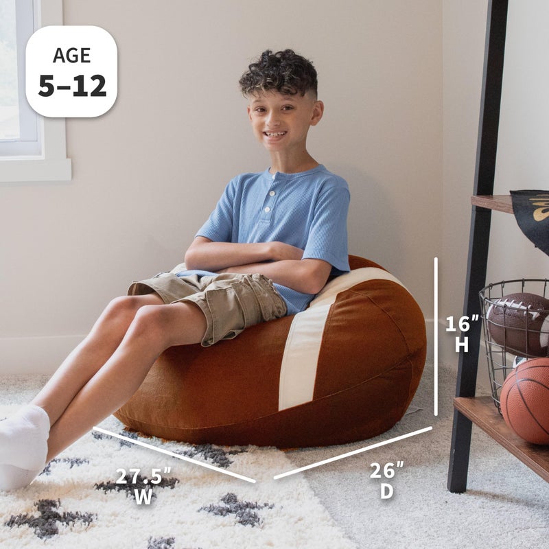 Big Joe Sports Ball Child-Sized Bean Bag Chair for Kids, Football Plush, Ultra-Soft Lightweight Polyester Blend, 2.5 Foot Refillable - Image 2