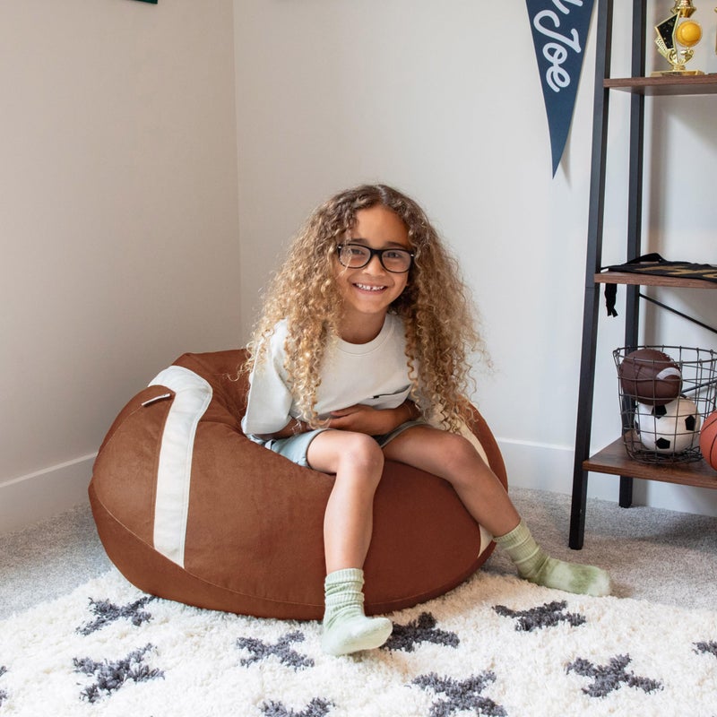 Big Joe Sports Ball Child-Sized Bean Bag Chair for Kids, Football Plush, Ultra-Soft Lightweight Polyester Blend, 2.5 Foot Refillable - Image 5