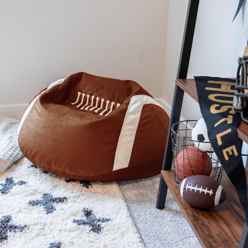 Big Joe Sports Ball Child-Sized Bean Bag Chair for Kids, Football Plush, Ultra-Soft Lightweight Polyester Blend, 2.5 Foot Refillable - Image 3