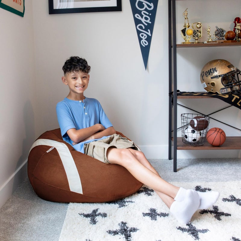 Big Joe Sports Ball Child-Sized Bean Bag Chair for Kids, Football Plush, Ultra-Soft Lightweight Polyester Blend, 2.5 Foot Refillable - Image 4