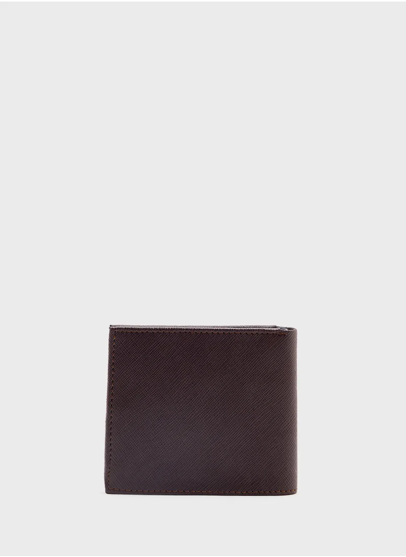 Robert Wood Safiano Texture Two Tone Bi-Fold Wallet