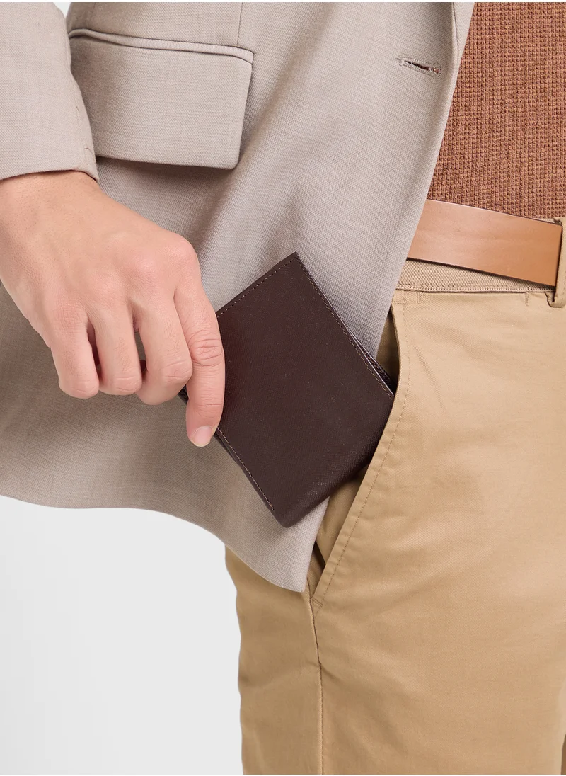 Robert Wood Safiano Texture Two Tone Bi-Fold Wallet